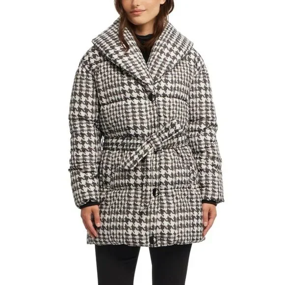 Badgley Mischka Yoko Shawl Collar Puffer Jacket Size XS